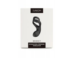 ДЕФЕКТ КОРОБКИ Вибростимулятор промежности Svakom «Benedict» с двойным коьцом, черный, 11,4 см, Ø 5,4 см-foto2