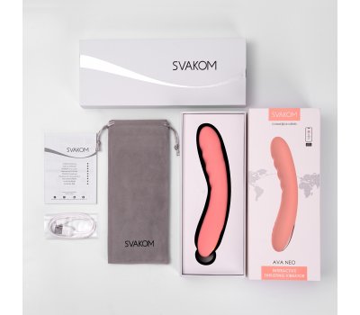 Интерактивный вибратор с поступательными движениями Svakom «Ava Neo», розовый, 18,6 см, Ø 3,3 см Интерактивный вибратор с поступательными движениями Svakom «Ava Neo», розовый, 18,6 см, Ø 3,3 см