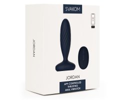 Интерактивный анальный стимулятор Svakom «Jordan» с пультом дистанционного управления, темно-сининй, 12 см, Ø 4 см-foto9