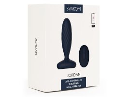 Интерактивный анальный стимулятор Svakom «Jordan» с пультом дистанционного управления, темно-сининй, 12 см, Ø 4 см-foto9