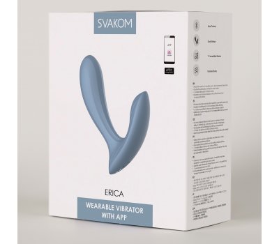 Вибростимулятор с управлением через приложение Svakom «Erica», пыльный голубой Вибростимулятор с управлением через приложение Svakom «Erica», пыльный голубой