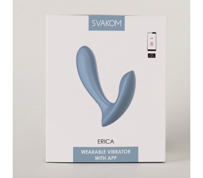 Вибростимулятор с управлением через приложение Svakom «Erica», пыльный голубой Вибростимулятор с управлением через приложение Svakom «Erica», пыльный голубой