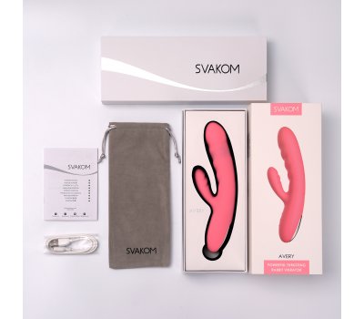 Вибратор Svakom «Avery» с возвратно-поступательными движениями, розовый, 18,6 см, Ø 3,3 см Вибратор Svakom «Avery» с возвратно-поступательными движениями, розовый, 18,6 см, Ø 3,3 см