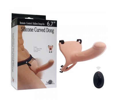 Реалистичный фаллопротез с вибрацией Silicone Curved Dong, 17 см, Ø 4 см Реалистичный фаллопротез с вибрацией Silicone Curved Dong, 17 см, Ø 4 см