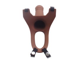 Реалистичный фаллопротез из силикона Silicone Curved Dong, мулат, 17 см, Ø 4 см-foto2
