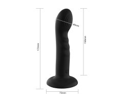 Перезаряжаемый вибратор с пульсацией "Duo-pulse rippled vibrator", черный, 17,2 см, Ø 4 см-foto5