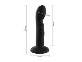 Перезаряжаемый вибратор с пульсацией "Duo-pulse rippled vibrator", черный, 17,2 см, Ø 4 см-foto5