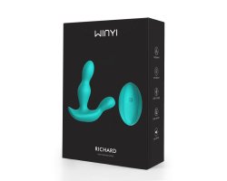 НЕКОМПЛЕКТ Анальный вибростимулятор WINYI «RICHARD» с дистанционным управлением, бирюзовый-foto4