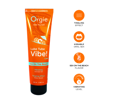 Лубрикант с эффектом вибрации Orgie Lube Tube Vibe Low Sex On The Beach, 100 мл Лубрикант с эффектом вибрации Orgie Lube Tube Vibe Low Sex On The Beach, 100 мл
