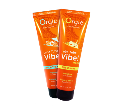 Лубрикант с эффектом вибрации Orgie Lube Tube Vibe Medium Pina Colada, 100 мл Лубрикант с эффектом вибрации Orgie Lube Tube Vibe Medium Pina Colada, 100 мл