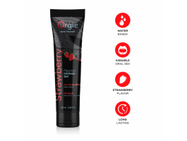 Съедобный интимный гель Orgie Lube Tube Strawberry, 100 мл-foto3
