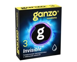 Презервативы Ganzo Invisible, супертонкие, с доп. смазкой, латекс, 18 см, 3 шт