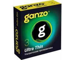 Презервативы Ganzo Ultra thin, ультратонкие, латекс, 18 см, 3 шт