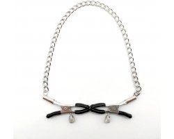 Классические зажимы на соски с серебряной цепочкой-foto2