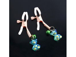 Золотистые зажимы с бубенцами и медвежатами-foto4