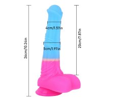 Разноцветный фантазийный фаллоимитатор 26 см, Ø 4 - 5 см-foto2