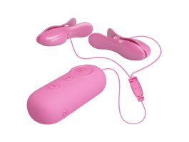 Перезаряжаемые зажимы на соски с вибрацией и электростимуляцией Pretty Love Nipple Clip-foto5