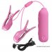 Перезаряжаемые зажимы на соски с вибрацией и электростимуляцией Pretty Love Nipple Clip