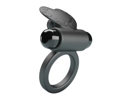 Эрекционное виброкольцо Vibrant Penis Ring Debonaire, черное-foto6