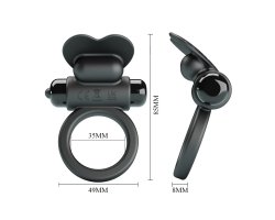 Эрекционное виброкольцо Vibrant Penis Ring Debonaire, черное-foto10