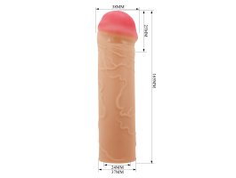 Удиняющая насадка Pretty Love Nile, телесный, 16,5 см, Ø 3,7 см-foto5