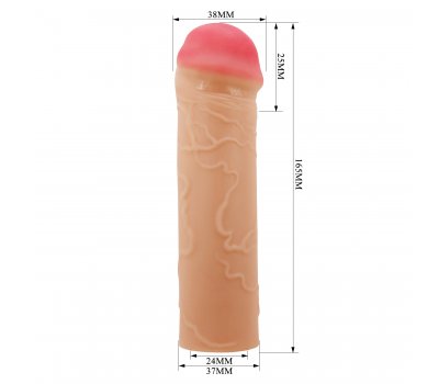Удиняющая насадка Pretty Love Nile, телесный, 16,5 см, Ø 3,7 см