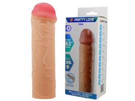 Удиняющая насадка Pretty Love Nile, телесный, 16,5 см, Ø 3,7 см
