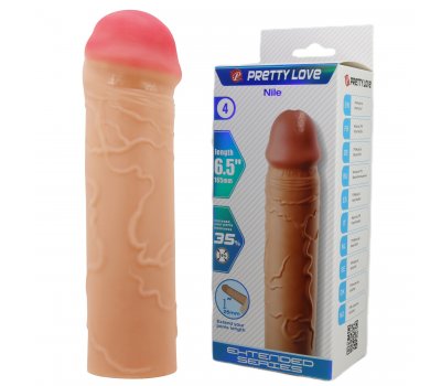 Удиняющая насадка Pretty Love Nile, телесный, 16,5 см, Ø 3,7 см