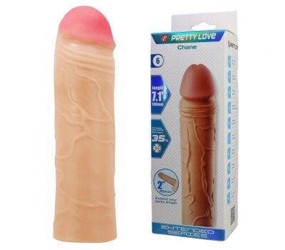 Удиняющая насадка Pretty Love Chane, телесный, 18 см, Ø 3,9 см