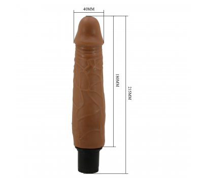 Вибратор с эффектом скользящей кожи Pretty Love Sliding Skin Waldorf, мулат, 21,5 см, Ø 4 см