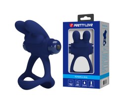 Эрекционное виброкольцо Pretty Love Powerful Ring с ушками и петлей на мошонку Эрекционное виброкольцо Pretty Love Powerful Ring с ушками и петлей на мошонку