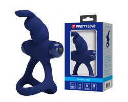 Эрекционное виброкольцо Pretty Love Powerful Ring с зайчиком и петлей на мошонку Эрекционное виброкольцо Pretty Love Powerful Ring с зайчиком и петлей на мошонку