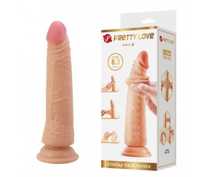 Фаллоимитатор Pretty Love Kable Sliding Skin, телесный, 21 см, Ø 3,7 см