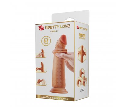 Фаллоимитатор Pretty Love Kable Sliding Skin, мулат, 21 см, Ø 3,7 см