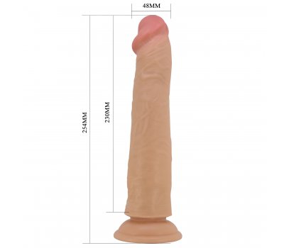 Реалистичный фаллоимитатор на присоске Sharife Sliding Skin, телесный, 25,4 см, Ø 4,8 см