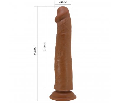 Реалистичный фаллоимитатор на присоске Sharife Sliding Skin, мулат, 25,4 см, Ø 4,8 см