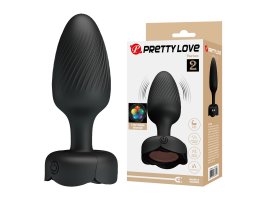 Анальная пробка с вибрацией и подсветкой Pretty Love Varian 2, черная, Ø 3,8 см