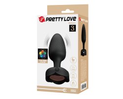 Анальная пробка с вибрацией и подсветкой Pretty Love Osborn 3, черная, Ø 3,4 см-foto7