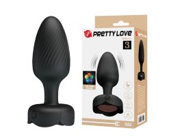 Анальная пробка с вибрацией и подсветкой Pretty Love Osborn 3, черная, Ø 3,4 см Анальная пробка с вибрацией и подсветкой Pretty Love Osborn 3, черная, Ø 3,4 см