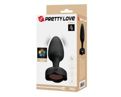 Анальная пробка с вибрацией и подсветкой Pretty Love Olman, черная, Ø 3 см-foto3