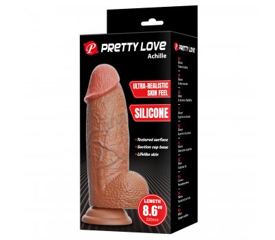 Реалистичный фаллоимитатор из силикона Pretty Love Achille, 22 см, Ø 5,2 см