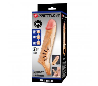 Удлиняющая насадка с петлей и тремя вставками Pretty Love Hartman, телесная