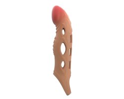 Увеличивающая вибронасадка на пенис +5 см Penis Sleeve Brad-foto4