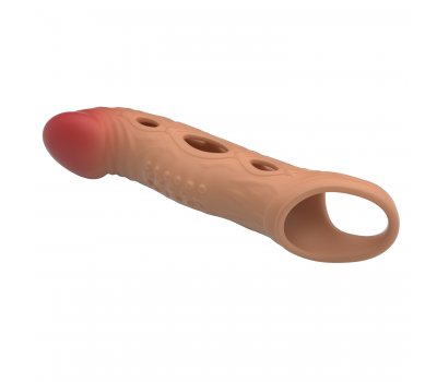 Увеличивающая вибронасадка на пенис +5 см Penis Sleeve Brad