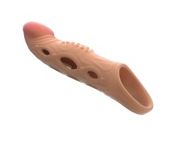 Увеличивающая вибронасадка на пенис +5 см Penis Sleeve Brad-foto9