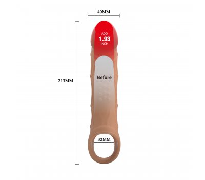 Увеличивающая вибронасадка на пенис +5 см Penis Sleeve Brad