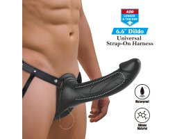Силиконовый фаллопротез на ремнях Harness Briefs Landon, черный, 17,1 см, Ø 4,5 см-foto5