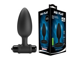 Анальная пробка черного цвета с вибрацией Mr.Play, 11,8 см, Ø 3,8 см