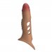 Удлиняющая насадка на пенис с вибрацией +4 см Penis Sleeve, мулат