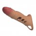 Удлиняющая насадка на пенис с вибрацией +4 см Penis Sleeve, мулат
